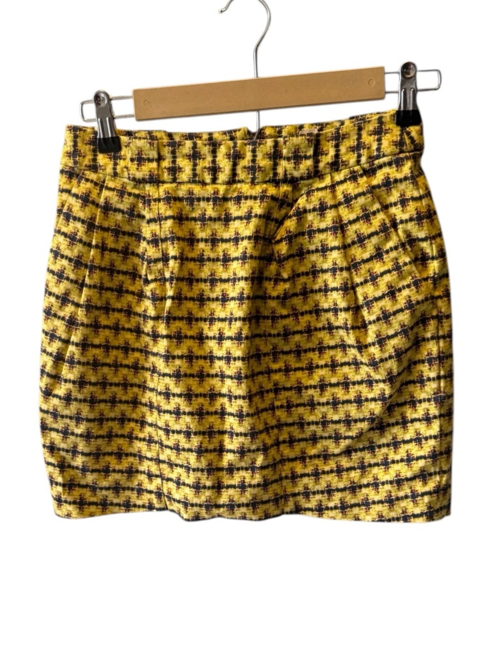 Club Monaco Yellow and Black Mini Skirt